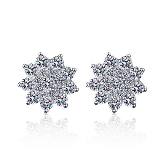 Moissanite Earrings in 925 Sterling Silver