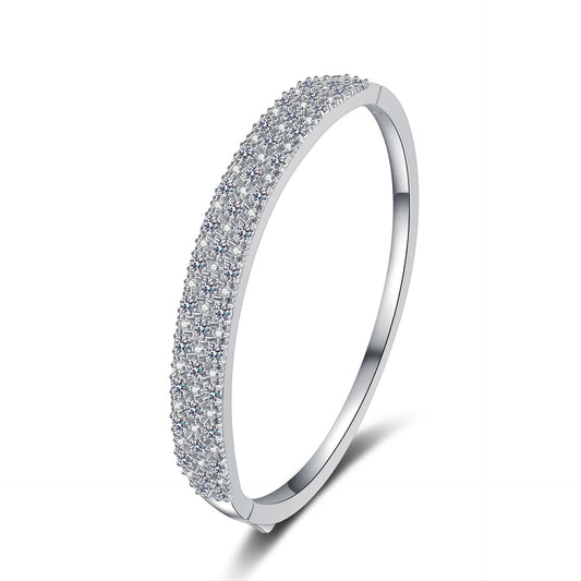 Moissanite Bangles in 925 Sterling Silver 3.03ct