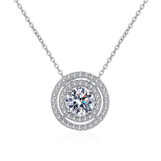 Moissanite Necklaces in 925 Sterling Silver 0.5ct 1ct 2ct