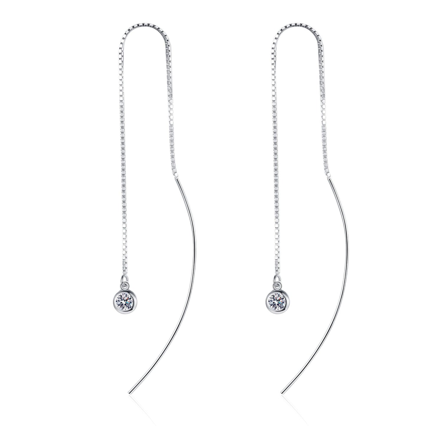 Moissanite Earrings in 925 Sterling Silver