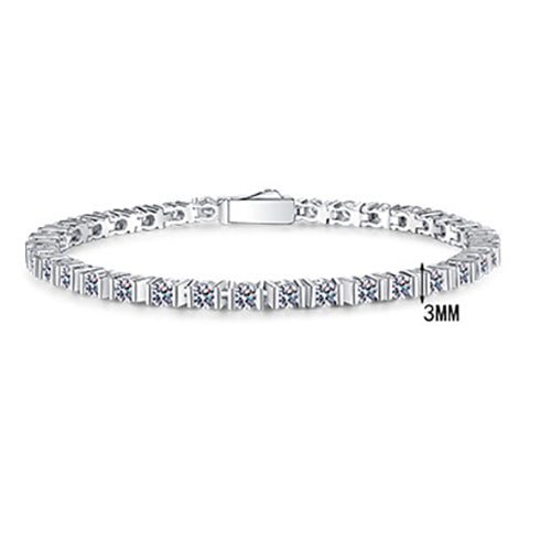 Moissanite Bracelets in 925 Sterling Silver 3.9ct 18cm