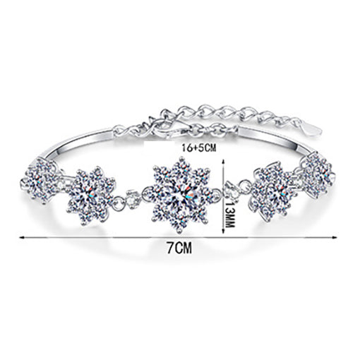 Moissanite Bracelets in 925 Sterling Silver 2.6ct 16+5cm