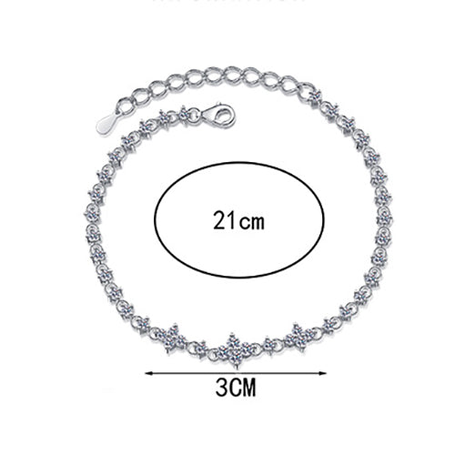 Moissanite Bracelets in 925 Sterling Silver 1.38ct 21cm