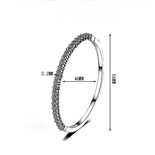 Moissanite Bangles in 925 Sterling Silver 2.6ct