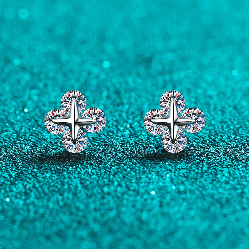 Moissanite Earrings in 925 Sterling Silver 0.8ct