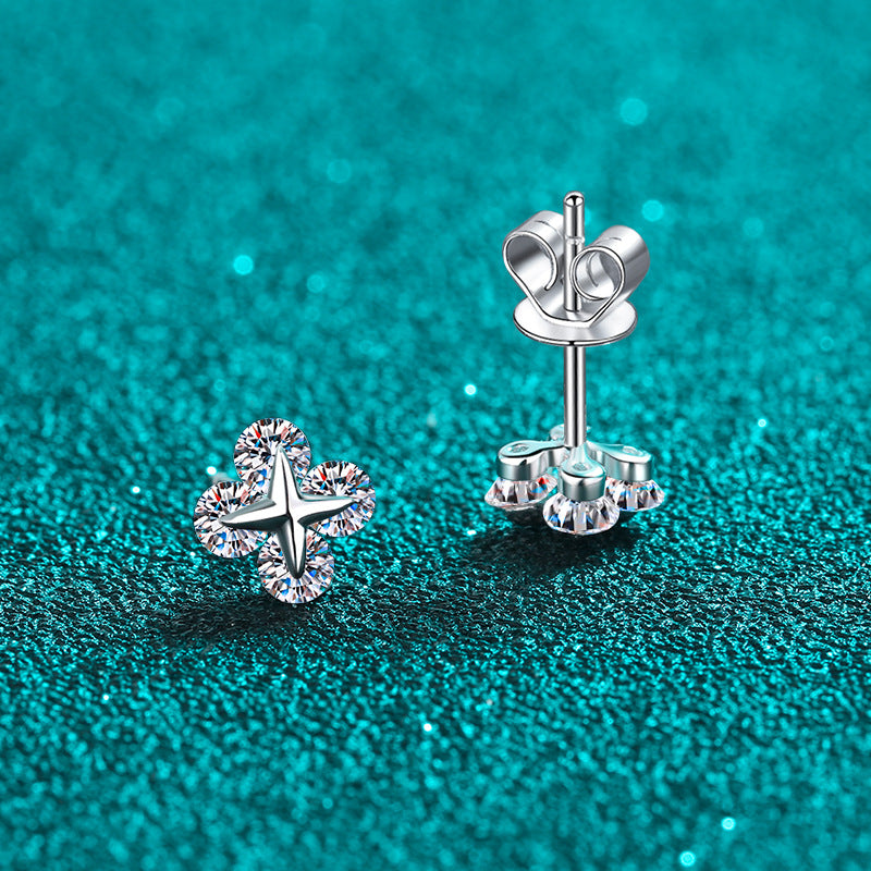 Moissanite Earrings in 925 Sterling Silver 0.8ct