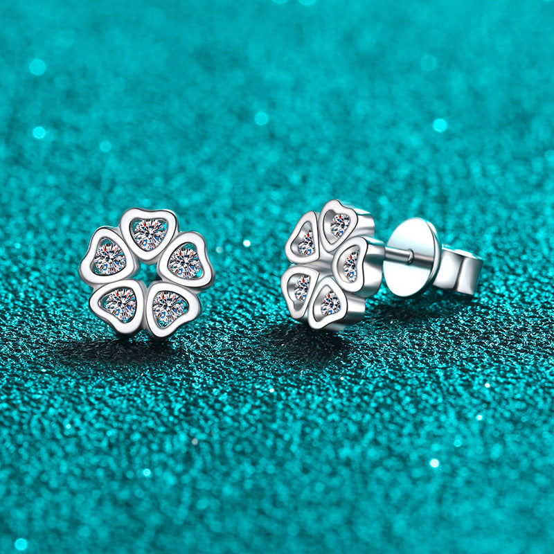 Moissanite Earrings in 925 Sterling Silver