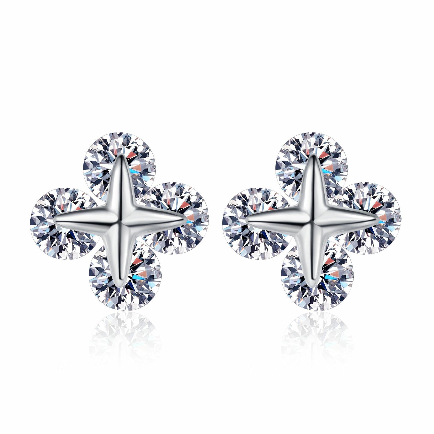 Moissanite Earrings in 925 Sterling Silver 0.8ct