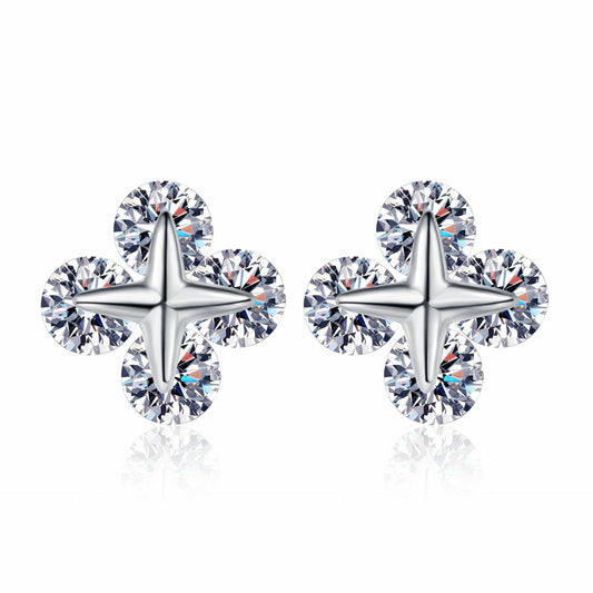 Moissanite Earrings in 925 Sterling Silver 0.8ct