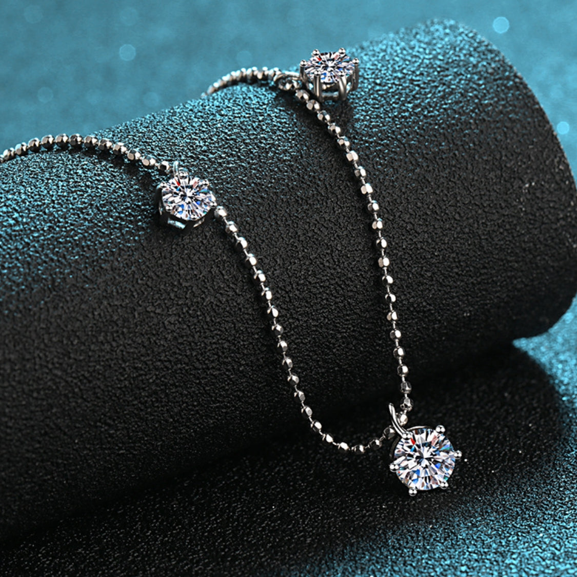 Moissanite Necklaces in 925 Sterling Silver 3.2ct