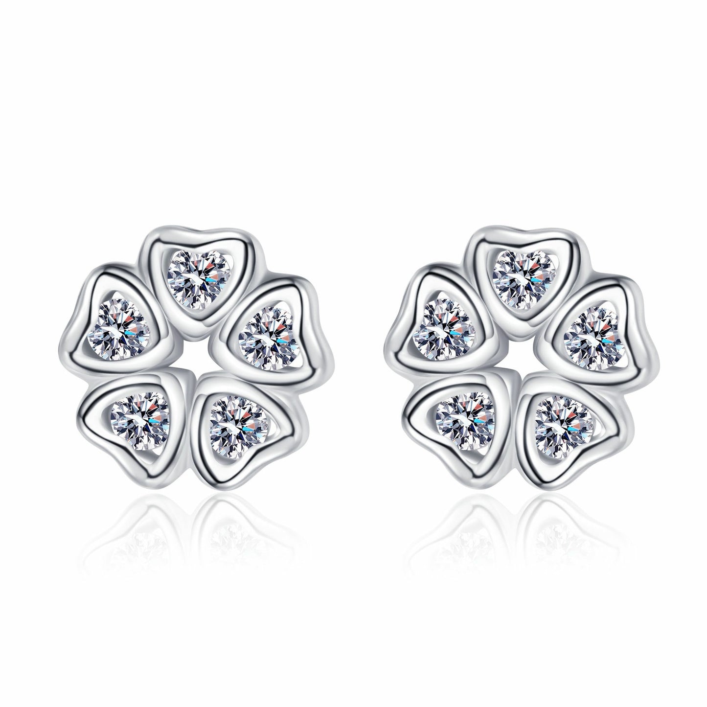Moissanite Earrings in 925 Sterling Silver