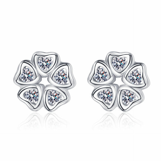 Moissanite Earrings in 925 Sterling Silver
