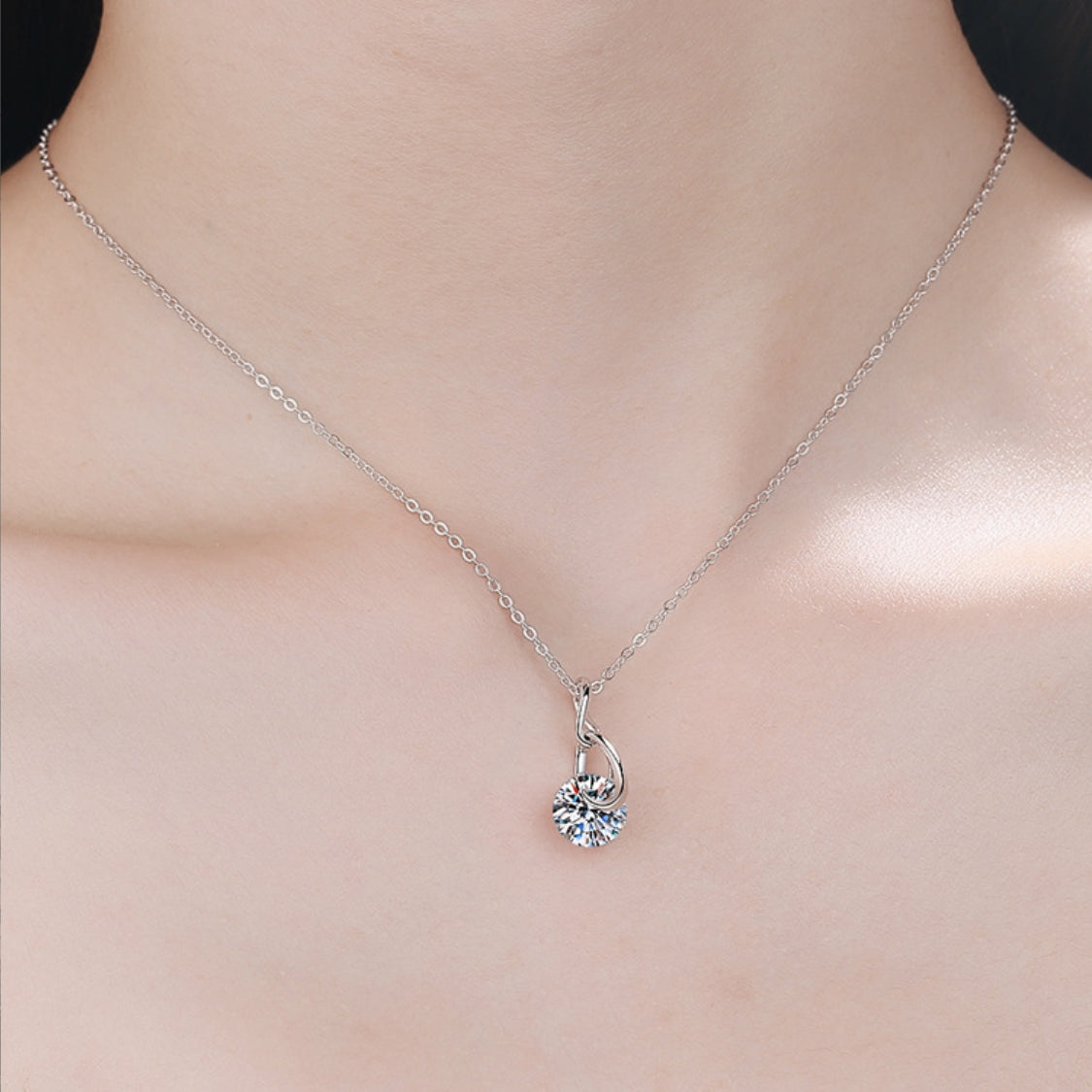 Moissanite Necklaces in 925 Sterling Silver 2ct