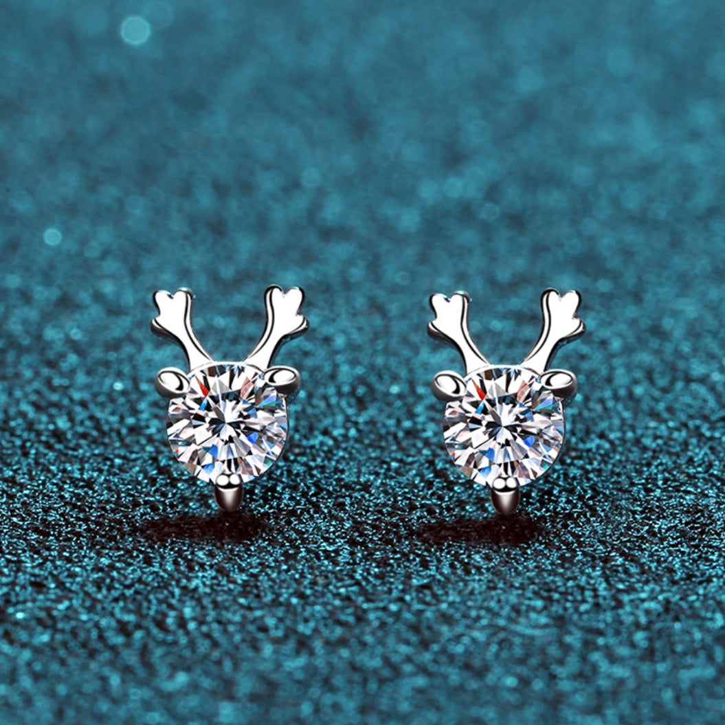 Round cut Moissanite Earrings in 925 Sterling Silver 0.6ct