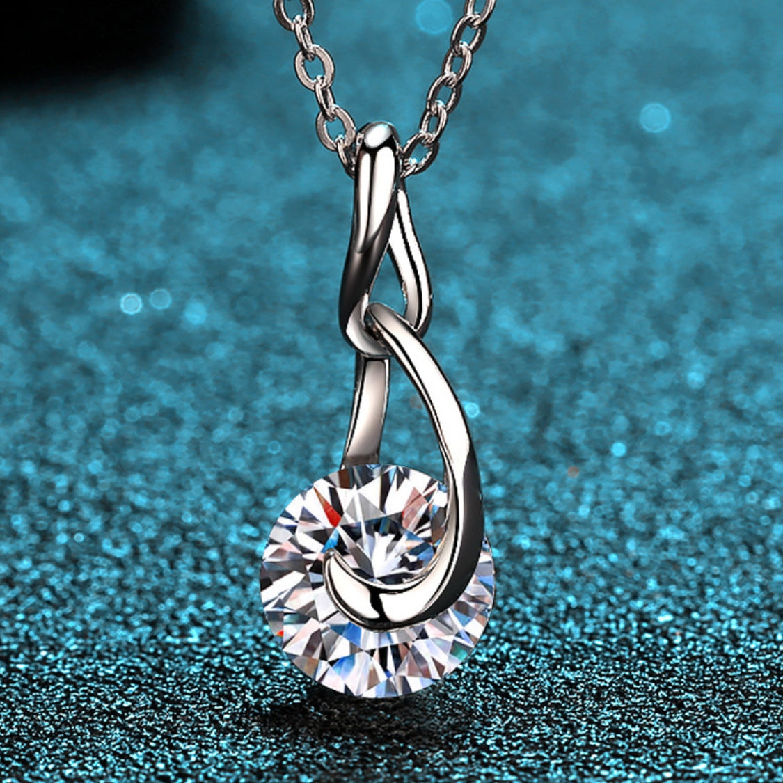 Moissanite Necklaces in 925 Sterling Silver 2ct