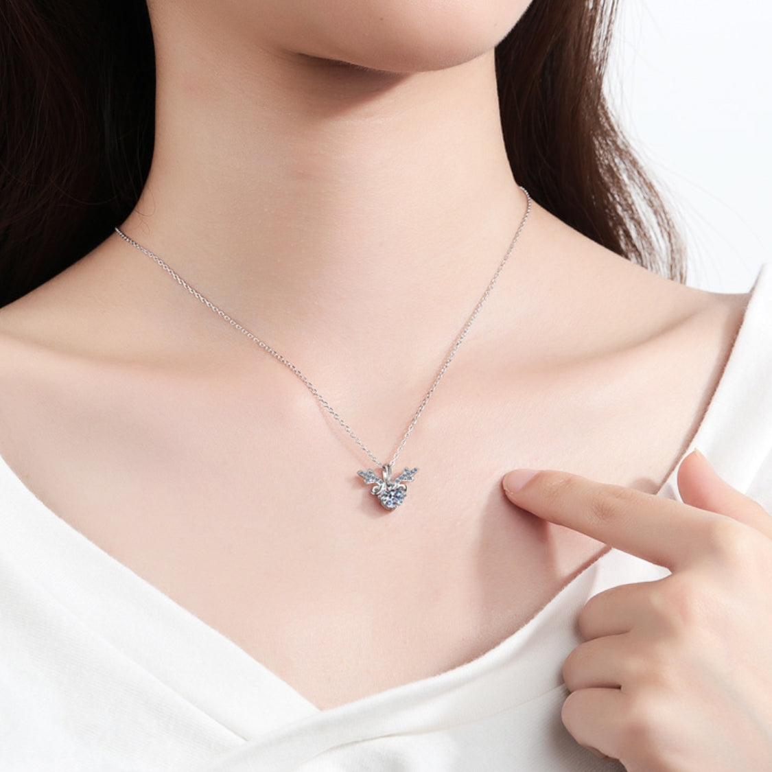 Moissanite Necklaces in 925 Sterling Silver 1ct 2ct