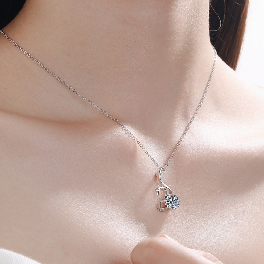 Moissanite Necklaces in 925 Sterling Silver 2ct