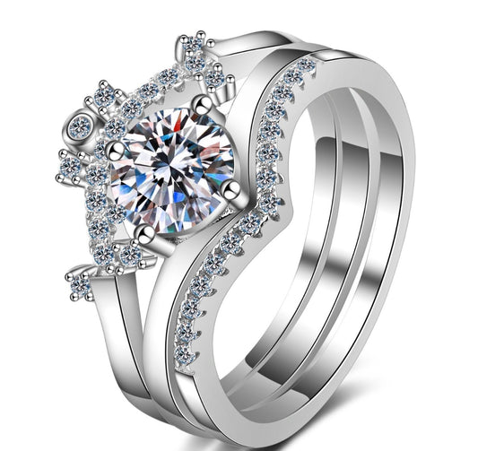 Moissanite Ring in 925 Sterling Silver 1ct