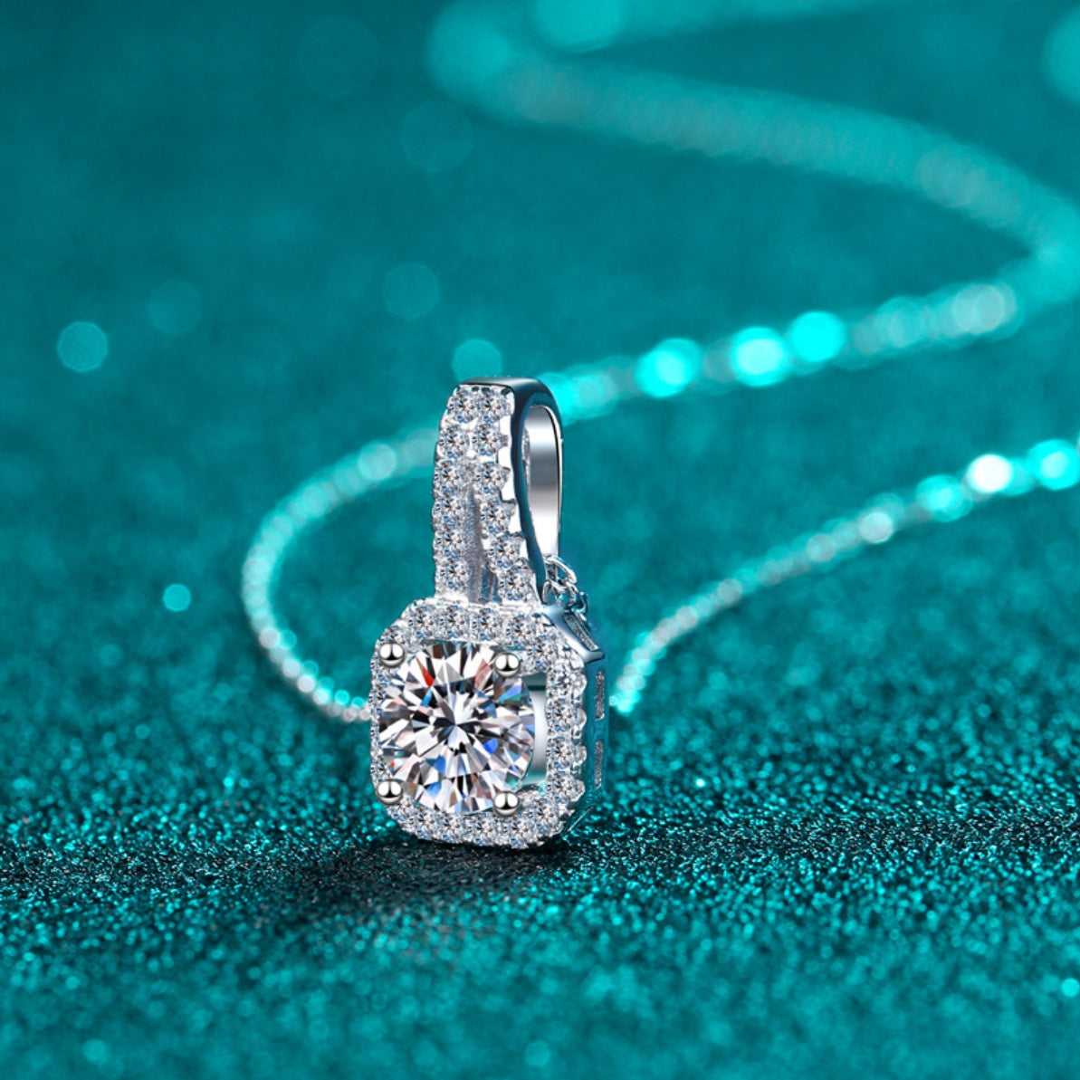 Moissanite Necklaces in 925 Sterling Silver 0.5ct 1ct 2ct