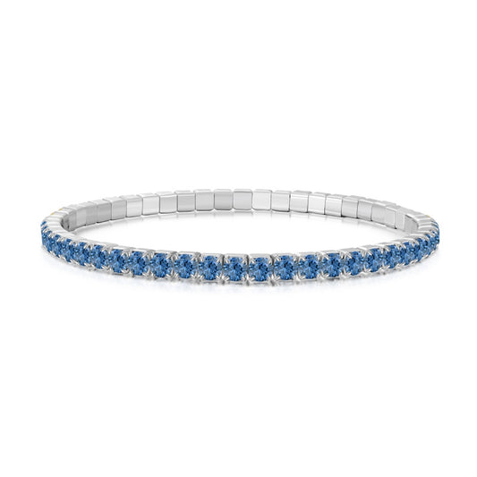 925 Sterling Silver Flexible Tennis Bracelet, 3mm Cubic Zircon
