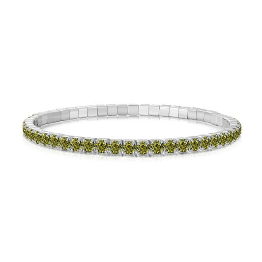 925 Sterling Silver Flexible Tennis Bracelet, 3mm Cubic Zircon