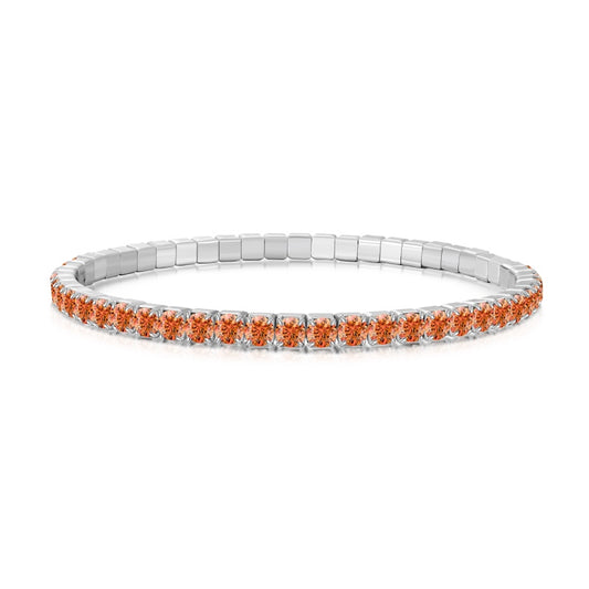 925 Sterling Silver Flexible Tennis Bracelet, 3mm Cubic Zircon