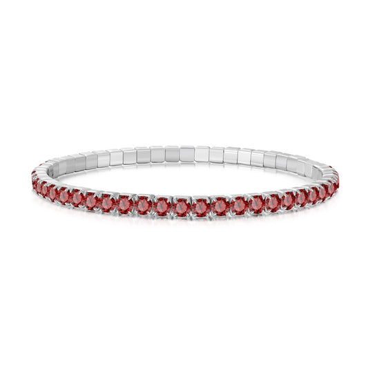 925 Sterling Silver Flexible Tennis Bracelet, 3mm Cubic Zircon