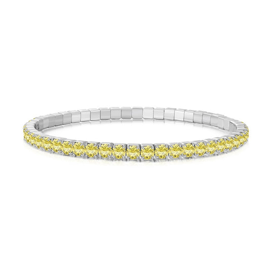925 Sterling Silver Flexible Tennis Bracelet, 3mm Cubic Zircon